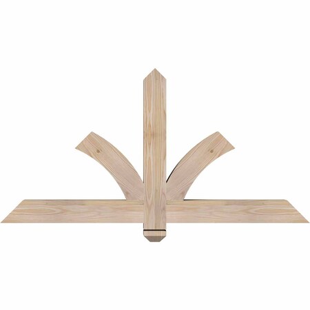 Ekena Millwork Redmond Smooth Timber Gable Bracket, Douglas Fir, 48"W x 24"H x 3 1/2"D x 3 1/2"F, 12/12 Pitch GBW048X24X0404RED00SDF